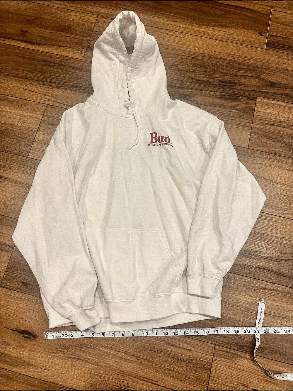 Budweiser King of Beers Pullover Hoodie White Large